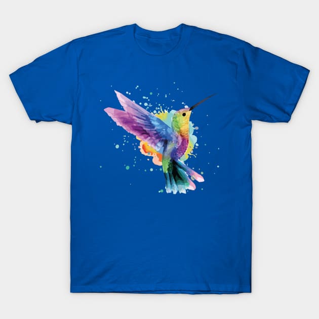 humming bird of watercolor rainbow1 T-Shirt by guyo ther